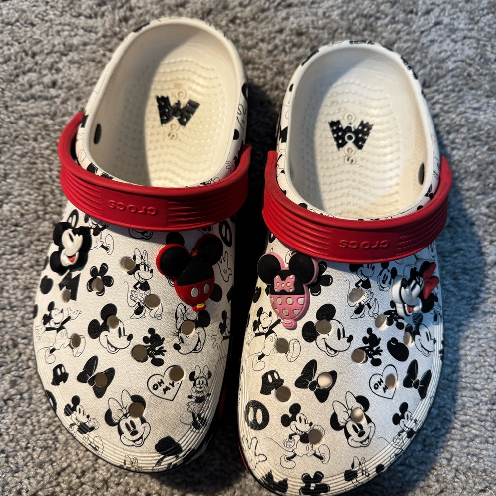 Adults Mickey Mouse Red-Accent Clogs - Crocs Style